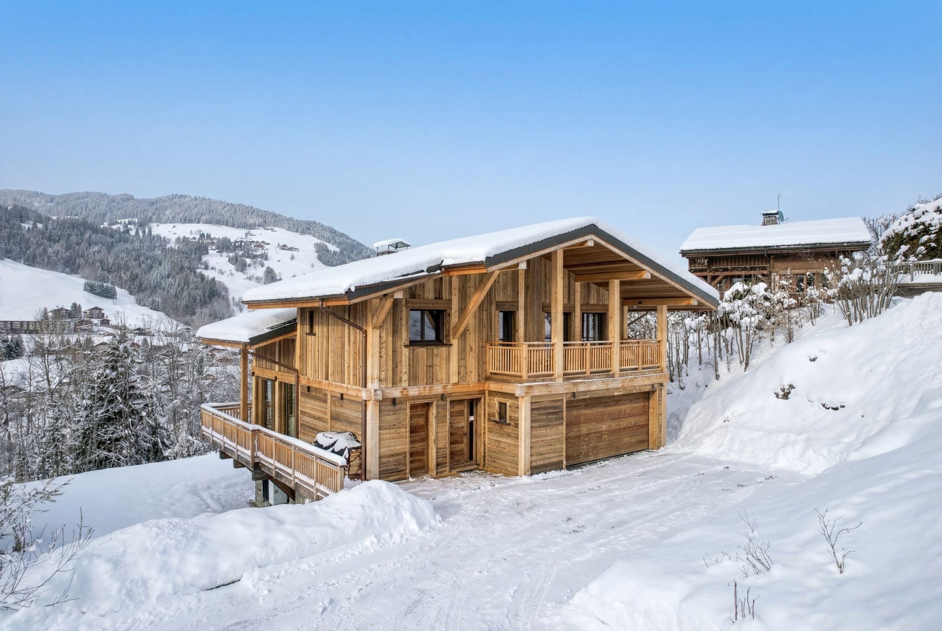 Vue extérieure du chalet The One à Megève